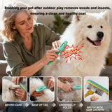 Professional 3-Row Tick & Flea Comb for Dogs & Cats - Stainless Steel Teeth with Negative Ion Anti-Static | Detangling Grooming Tool for Poodles, Shih Tzus & Long Haired Pets (One Size)