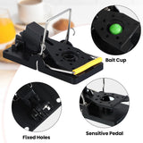Qualirey 50 Pcs Mouse Traps Plastic Mice Trap House Indoor Rat Trap Quick Effective Safe Mouse Traps for Warehouse Garden Kitchen 3.86 x 1.81 x 2.17 Inch (Black,Yellow)