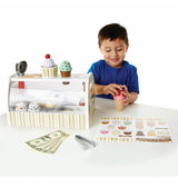 Melissa & Doug Wooden Scoop and Serve Ice Cream Counter (28 pcs) - Play Food and Accessories - Pretend Food Toys, Ice Cream Shop Toys For Kids Ages 3+