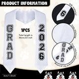 6 Pcs Dog Cat Graduation Cap and Gown Include 2026 Pet Graduation Gown Stole Puppy Grad Cap Lensless Glasses DIY Letter Stickers for Dogs Cats Holiday Costume Accessory (Black, Medium)