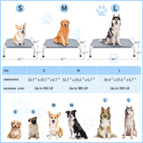 Elevated Cooling Dog Bed, Raised Outdoor Dog Bed for Medium Dogs, Portable Pet Cots with No-Slip Rubber Feet, Double Layer Polyester Cotton