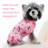 XPUDAC 4 Pack Dog Pajamas Cute Soft Dog Clothes for Small Medium Dogs Boy Girl Stretchy Pjs Jammies Outfit Puppy Onesies, Medium