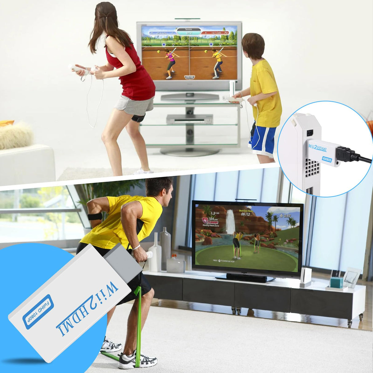 Wii to HDMI Adapter, 1080P Wii HDMI Adapter, Wii2HDMI Converter for Nintendo Wii/Wii U, Supports All Display Modes with 3.5mm Audio Jack Connector to HDTV Smart TV