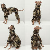 D Doggy Star Italian Greyhound Sweater Turtleneck Outfit Camo Warm Fleece Onesie Clothes Whippet for Dog Coat (XL,FLC Green Camo)