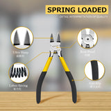 BOOSDEN Wire Cutter,6.5 inch Side Cutters,Spring Loaded Wire Cutters for Crafting,Flush Cutter,Ultra Sharp for Jewelry Making,Flush Cut Pliers,Dikes Wire Cutters,Floral Wire Cutter,Snips