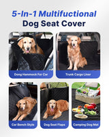 pettycare Dog Car Seat Cover for Back Seat, 600D Heavy Duty Waterproof & Scratch-Resistant for Car with Side Flap, Pet Back Seat Covers for Car with Seatbelt Black.