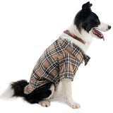 Pet Shirt Clothes for Dogs and Cats, Puppy Plaid Cotton Polo Shirts Adorable Casual Pet Apparel T Shirts (Khaki, 2X-Large)