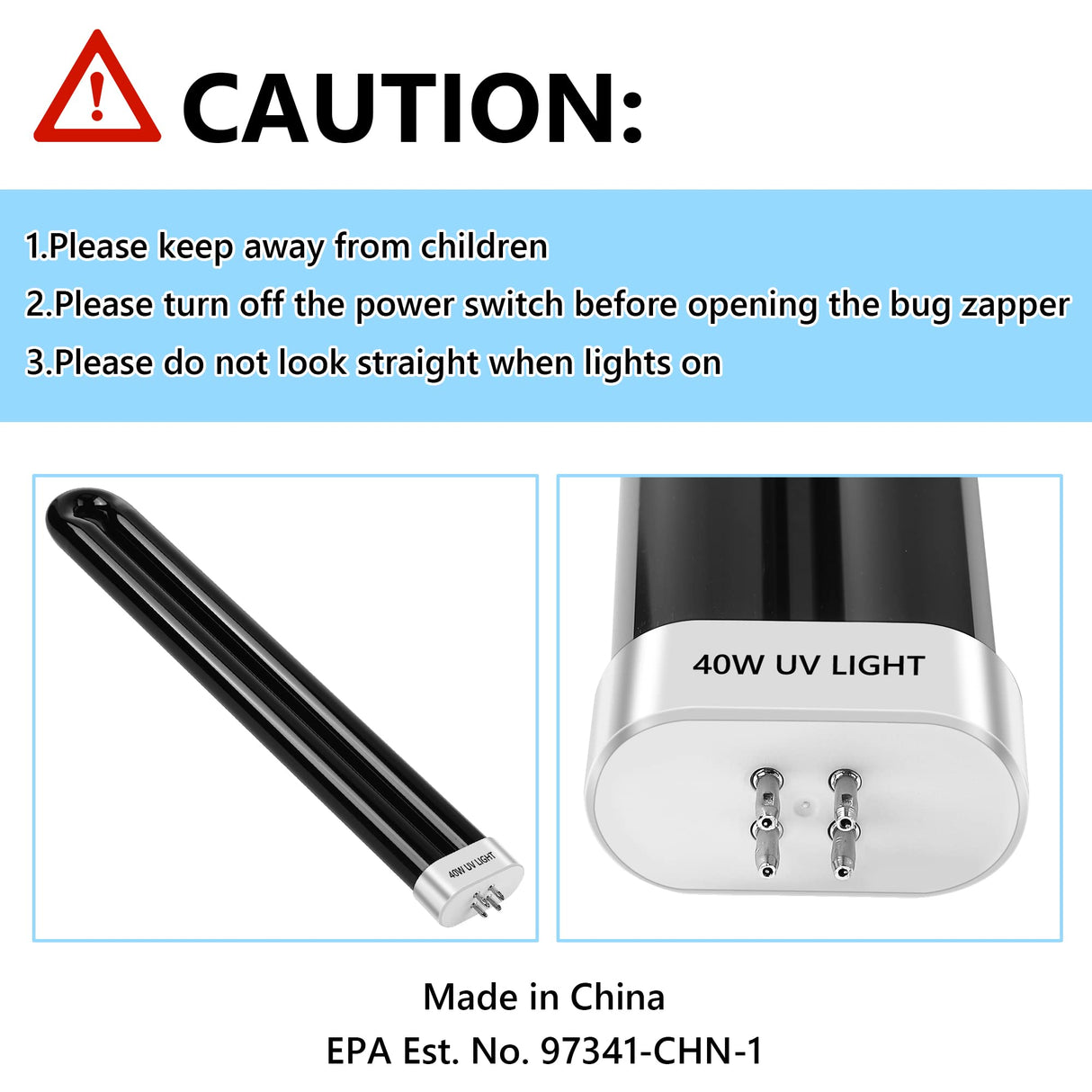 Kittmip Bug Zapper Replacement Bulbs, 40w Black Light Bulb Compatible with Black Flag Bug Zapper Model BZ-40DX, BZ-40MAX, and BZ-40BLK (2)