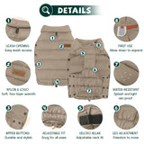 SPACE LION Dog Puffer Jacket, Down Winter Coat, Durable Outdoor Coat for Cold and Windy Conditions, Lightweight & Adjustable Fit Coats for Large Dogs, (Camel, Size28/4XL)