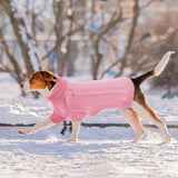 Lonepetu Dog Sweaters for Large Dogs Winter Clothes,Soft and Warm Girls Fleece Turtleneck Knitwear,Christmas and New Year Gift for Labrador,Golden Retriever,Doberman (Pink 2XL)