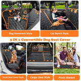 M/P Dog car seat Cover for Pets 100% Waterproof Seat Cover Hammock with Mesh Window 600 D Heavy Duty Scratch Proof Nonslip Durable Soft Back seat Cover for Cars Trucks and SUVs seat Covers