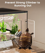 Turtle Basking Platform for 18-19 Inchs Wide Aquariums - Last Long Stainless Steel Supports & Mesh, Non-Slip Ramp for Aquatic Turtles, Turtle Tank Accessories (Extra Large)