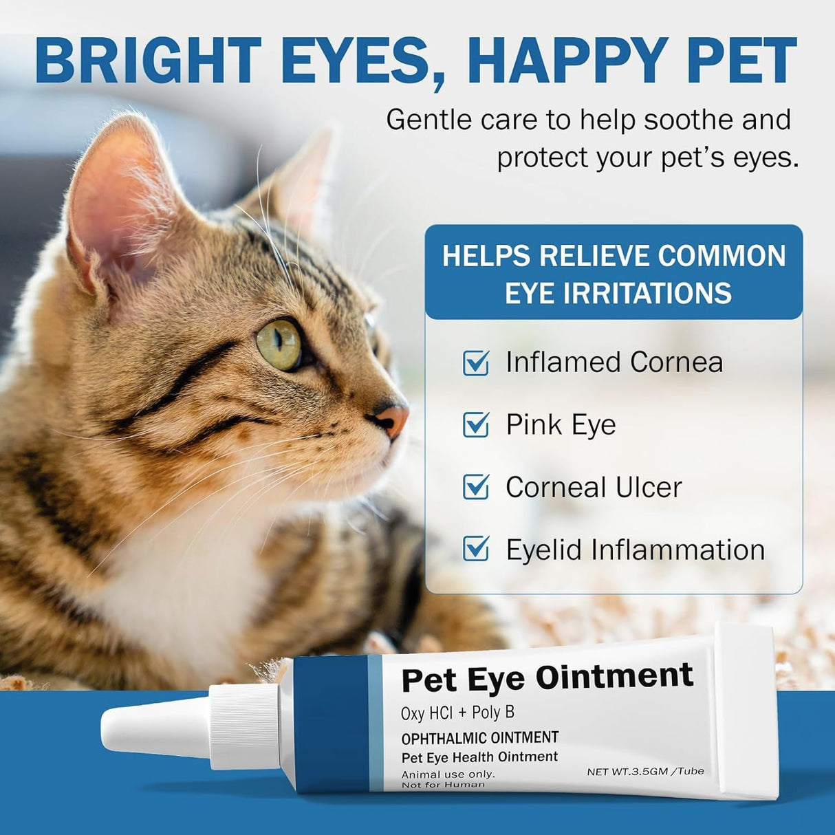 Polika TER-amycin Pet Eye Cream Health for Dogs, Cats, Cattle, Sheep, Horse, Bird 1/8 oz /3.5gr Pack of 2