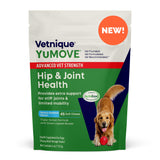 Yumove Hip & Joint Supplement for Dogs with Glucosamine, Hyaluronic Acid, Green Lipped Mussel & Omega 3 Joint Supplement - Regular or Advanced Strength (45 Count, Advanced Vet Strength Soft Chews)