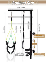 Kalolary Foldable Pet Dog Grooming Arm with Clamp, Dog Grooming Loop Noose & Two No Sit Haunch Holder (Single Arm)