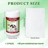 Yeyeplum 2 Pack Small Animal Cage Wipes 120 Count Small Animal Cage Clean up Wipes Removes Stubborn Caked-on Hamster Cage Cleaner for Pet Bunny Supplies Cleaning Deodorizing