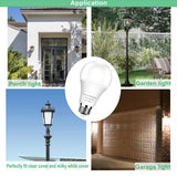 4-Pack Dusk to Dawn Light Bulbs Outdoor 75 Watt Equivalent, Automatic On/Off Sensor LED Bulb, 10W Daylight 5000K,1100 Lumen, A19 E26 Bulbs Photocell for Wall lamp Porch Garage Yard Light(Non-dimmable)