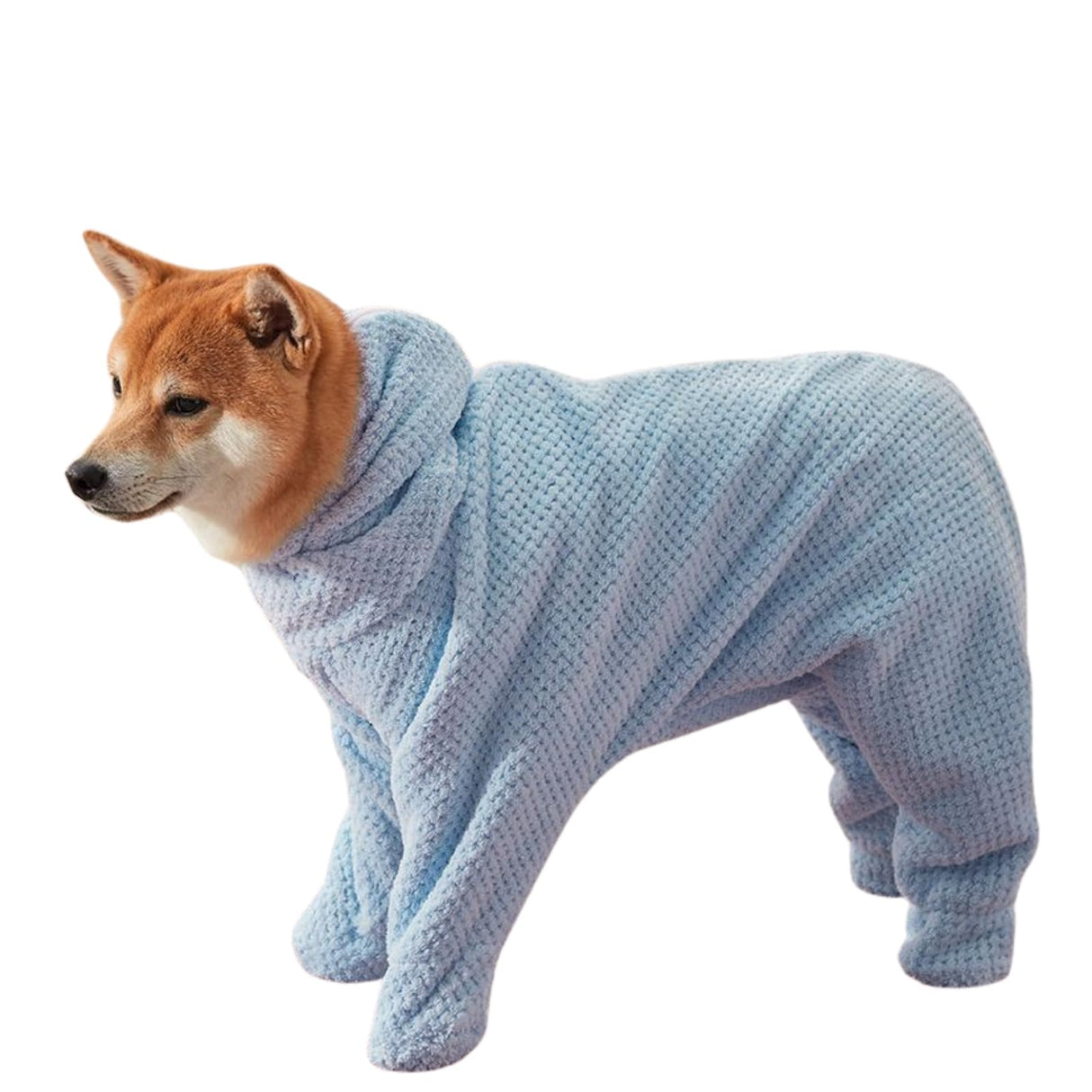 HDKUW Dog Towel Robe with Hood & Paw Covers, Full Coverage Pet Bathrobe, Super Absorbent Thick Plush Toweling Wrap with Back Zipper for Cats Small Medium Large Dogs XL