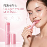 PDRN Pink Collagen Volume Multi Balm Stick, K-Beauty Volufiline Balm with NAD+ & Peptide, Korean Skincare Stick for Face, Neck, Lips and Smile Lines, Collagen Plumping Balm for Dewy Glow (1 PC)