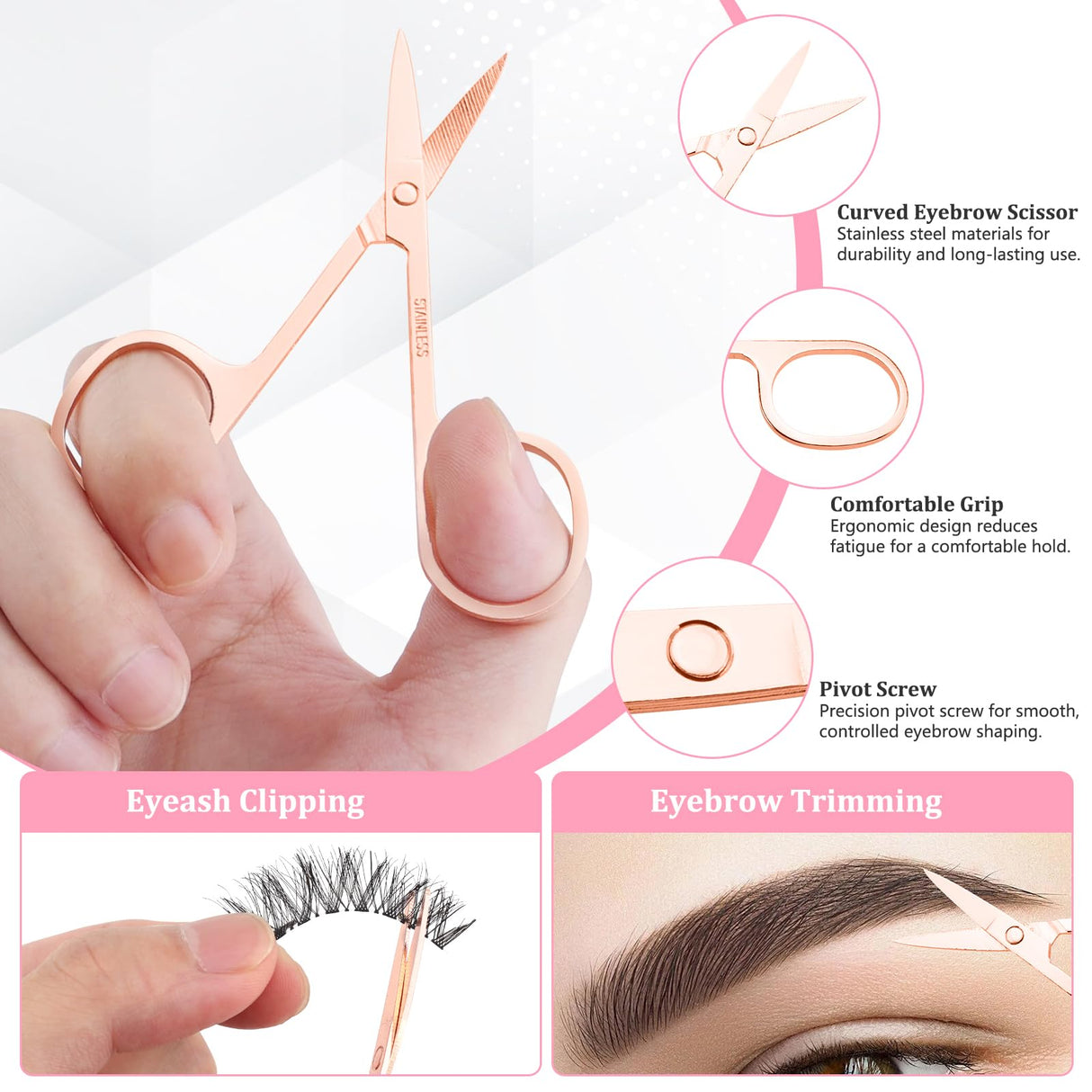 7 Pcs Eyebrow Tweezers for Women Facial Hair, Tweezers Set for Eyebrows, Stocking Stuffers for Women Teen Girls, Basket Stuffers, Christmas Birthday Small Gifts for Teen Girls Mom Her