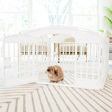 Carlson 4-Panel Plastic Pet Pen – Portable, Secure, and Easy-to-Use Playpen for Small Pets | 24" Tall, White, Includes Door and Lock, Ideal for Small Pets, Whelping and Indoor/Outdoor Use