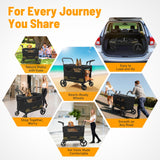 TTPet Extra Large Pet Stroller with Ramp, Dog Stroller for Large & Medium Dogs up to 180lbs, Foldable Dog Wagon with Dual Handle & Brake, Portable Puppy Travel Strollers for Cats & Dogs