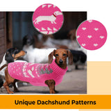 Lelepet Dachshund Sweater, Turtleneck Dog Sweaters for Small Dogs, Warm Pullover Knitted Pet Coat, Cold Weather Dachshund Clothes, Fall/Winter Cozy Outfit (XS-XL)
