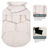VIVAGLORY Softpad Dog Fleece Vest, Dog Fleece Jacket for Fall & Spring, Coat with Harness Hole, Reflective Light Weight Soft Easy On Adjustable, XS, Beige
