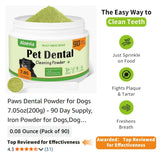 Aloevia Dog Dental Powder for Teeth 200g -Enzymatic Plaque & Tartar Remover, Teeth Cleaning Powder for Fresh Breath, 90 Day Supply for All Breeds