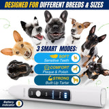 SIRGAWAIN Pet Ultrasonic Dental Cleaner — Plaque, Tartar & Stains Remover, 4 Tips, 3 Modes, LED, Contact-Activated & Smart Touch Protection, Complete Cleaning Kit for Dogs & Cats (White)