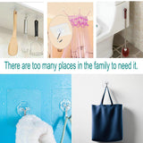 24 Pack Adhesive Wall Hooks 33LB Heavy Duty No Drill Transparent Waterproof Hooks for Bathroom Kitchen Towel Coat Office Home Outdoor