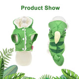 MuYaoPet Chameleon Dog Costume for Halloween,Winter Fleece Pet Cat Coat Jacket for Small Medium Large Dog,Pet Funny Clothes Hoodie Labrador Bulldog Chihuahua (Green,3XL)