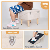 3-in-1 Dog Ramp 18.9"×17.7"×18.9" with Storage – Pet Stairs for Senior & Injured Dogs & Cats, Hidden Storage Footstool, Ottoman Anti-Slip, Supports 220 lbs for Beds & Sofas