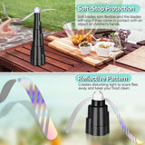 Fly Fans for Tables, Fly Fan for Outdoor Indoor Keep Flies Away, Portable Table Top Fan with LED Light, Fly Spinner with Soft Holographic Blades for Picnic, Restaurant, Party, Home, and BBQ (4 Pack)