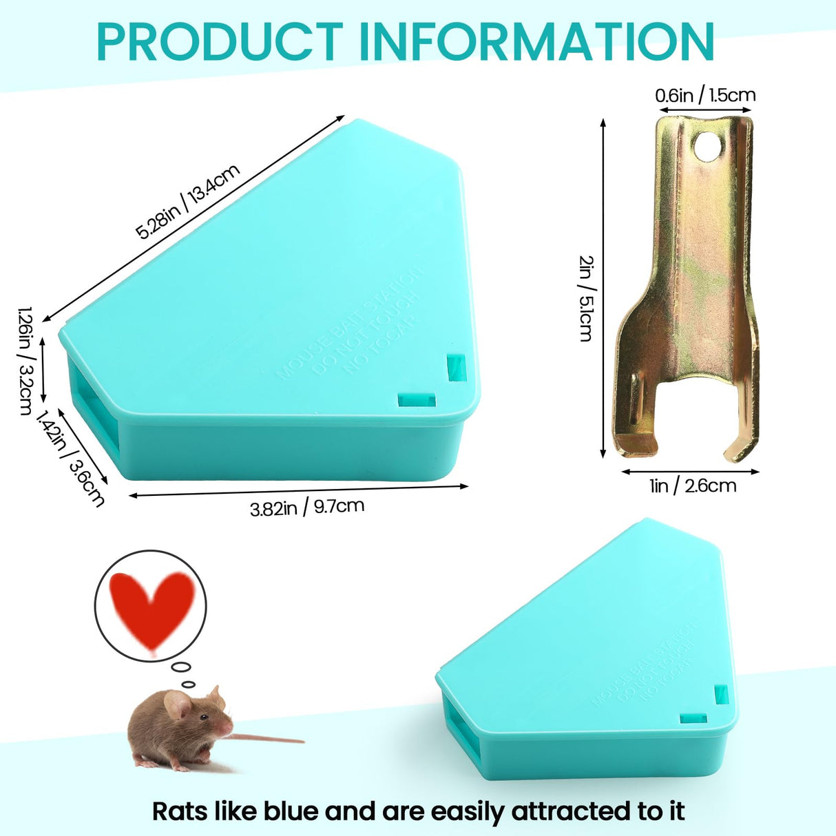 Kittmip 12 Pcs Triangle Mouse Station with Keys, Key Required Mouse Bait Station, Reusable Humane Rodent Box Against Mice Chipmunks Squirrels for Kitchen Living Room Office Warehouse (Blue)