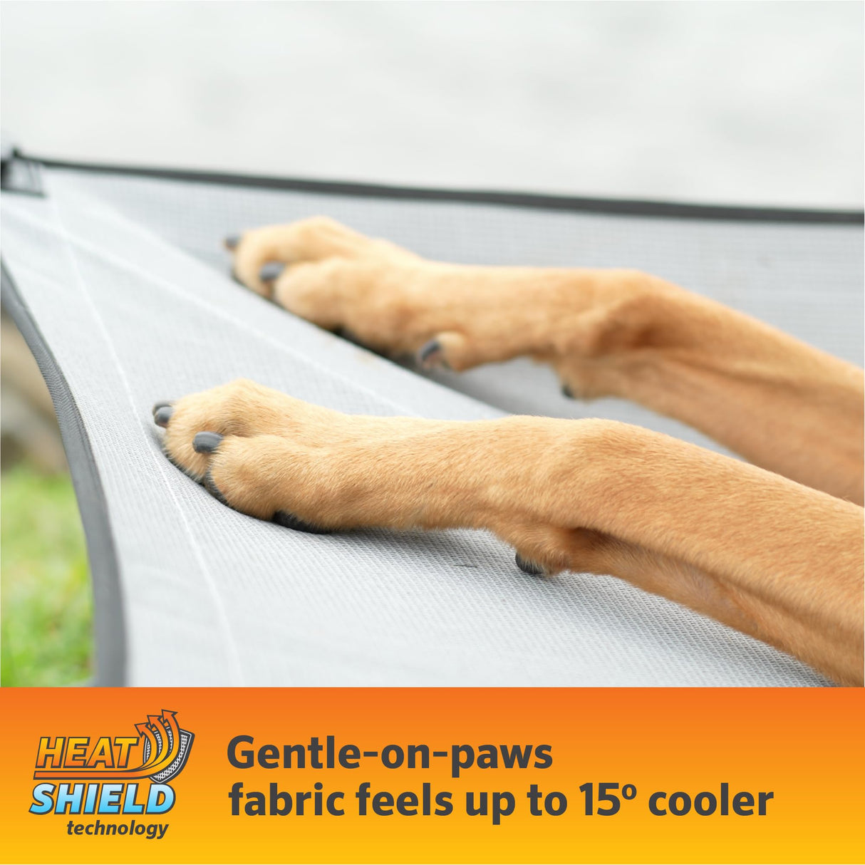 Coolaroo On-The-Go Elevated Dog Bed Kit – Portable & Cooling Travel Cot with HeatShield Fabric for Large Dogs, Lightweight & Compact, Includes Matching Carry Bag & Pacific Blue Bonus Cover, Large