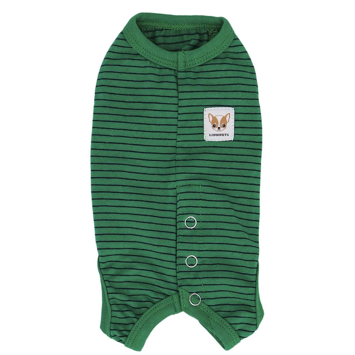 LOPHIPETS Girl Dog Shirts Pajamas - Fits 4.5-6.5 lbs - Adult Chis, Poms, Maltese - Green Strips/M