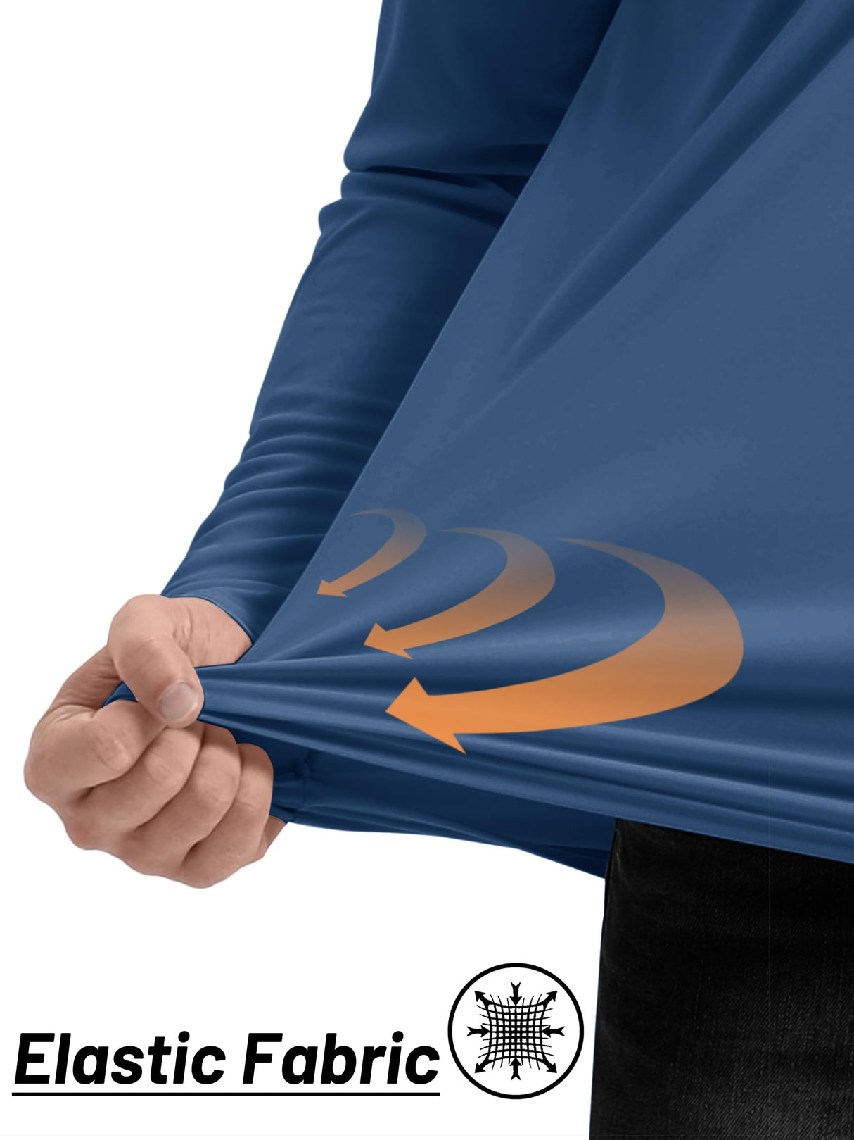 TACVASEN Sun Protection Shirts for Men Long Sleeve 1/4 Zip Outdoor Athletic Performance Workout Shirt for Men Quick Dry Fit Sports Shirts Blue Grey M
