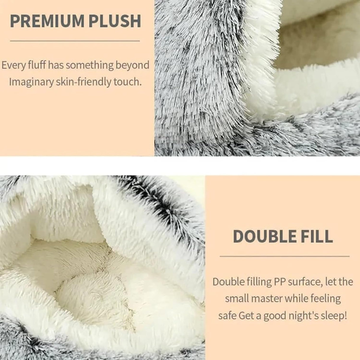 Cozy Cocoon Pet Bed for Dogs,Dog Bed with Hood,Small Dog Bed with Cover Cave,Cozy Cave Pet Beds for Small Medium Large (Coffee, Small)