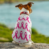 Pet Sleeveless T Shirt Vest, Round Collar Puppy Tank Top Soft Dog Clothes Stretchy Summer Outfit for Small Medium Dogs Cats Compatible with Breast Cancer Awareness Pink Ribbon (S)