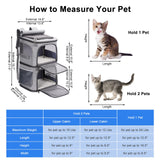 VOISTINO 2-in-1 Double Pet Carrier Backpack for Small Cats and Dogs, Portable Pet Travel Carrier, Super Ventilated Design, Ideal for Traveling/Hiking/Camping, Large Size