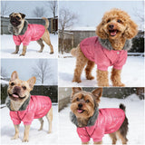 NAMSAN Dog Coats for Small Medium Dogs, Winter Jacket for Puppy Female, Windproof Snowproof Dog Warm Coat with Leash Hole, Pink L
