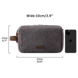 BAGSMART Toiletry Bag for Men, Canvas Travel Toiletry Organizer Dopp Kit Water-resistant Shaving Bag for Toiletries Accessories,Grey-Medium