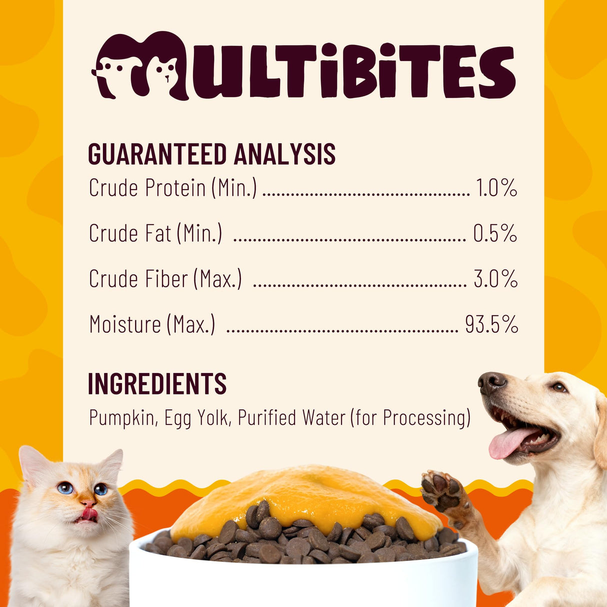 MULTIBITES 15.5oz Premium Pumpkin Puree for Cats & Dogs - Digestive Health,Sensitive Stomach for Soft Cat Treats - Natural Fiber Supplement for Dog Food Toppers,Kittens,Puppy Snacks
