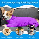 Etdane Recovery Suit for Dogs Surgery Suit Female Spay Dog Surgical Recovery Suit Male Dog Onesie for Surgery Female Anti Licking Wounds Dog Shedding Suit Purple/Large