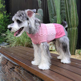 DELIFUR Color Block Dog Sweater - Knitted Turtleneck Cat Knitwear Warm Dog Coats with Classic Cable Fall Winter Clothes for Medium Dog Girl (Pink, XX-Large)
