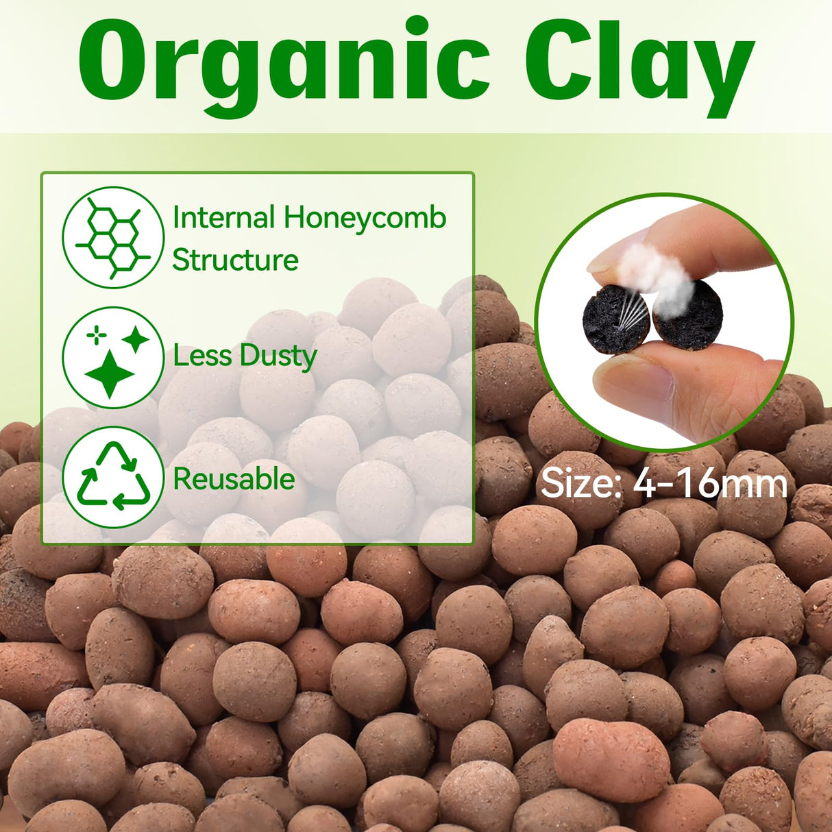 Halatool Reptile Substrate 8QT Leca Clay Pebbles for Reptiles Organic Hydroballs Bioactive Drainage Layer Terrarium Bedding for Leopard Gecko Tortoise Frog Lizard Ball Python
