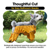 Yternal Waterproof & Dirt-Proof Dog Rain Boots for Small Medium Dogs – Adjustable One-Piece Paw Protectors with Reflective Strips and Non-Slip Soles for Rain Snow, Yellow M
