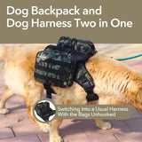 GooCare x Jumahe Dog Hiking Backpack for Large/Giant Dogs – 2 Spacious Side Bags, Breathable Waterproof Fabric, Fits Chest 30"-40" (85-120 lbs), 5 Adjustable Buckles, Outdoor Travel Vest, Black