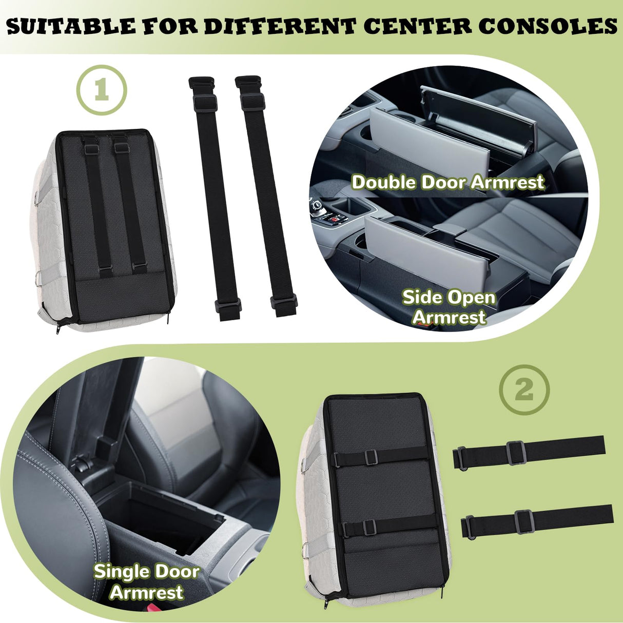 AtawLege Center Console Dog Car Seat, Detachable Washable Dog Booster Seat, Adjustable Safety Belts and Built-in Leash Pet Carseat, Portable Puppy Travel Carrier with Cushion for Small Dogs Cats(Gray)
